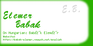 elemer babak business card